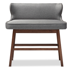 Baxton Studio Gradisca Modern and Contemporary Grey Fabric Button-tufted Upholstered Bar Bench Banquette